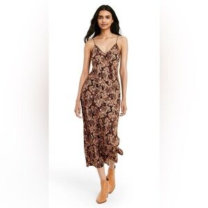 ‼️RARE‼️🎸Nili Lotan X Target🎸🔥NWT🔥Brown Paisley Slip Dress—XS